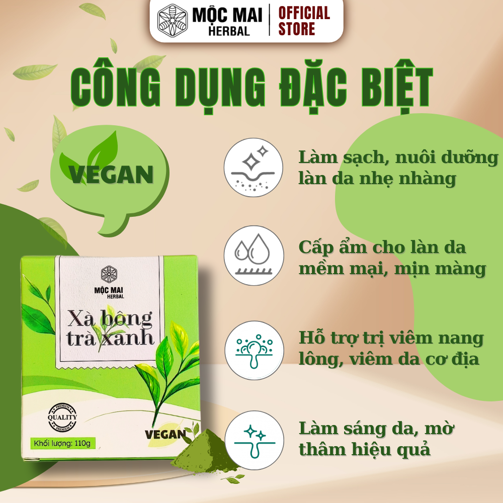 Xà bông trà xanh Mộc Mai Herbal - Ảnh 3