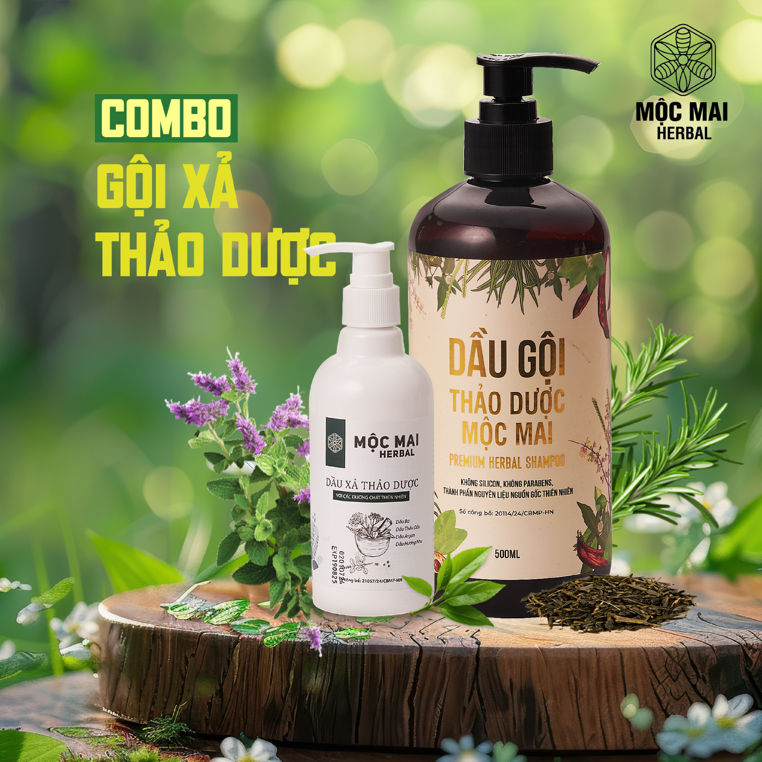 Combo Dầu Gội + Dầu Xả Thảo Dược Mộc Mai (New) - Ảnh 2